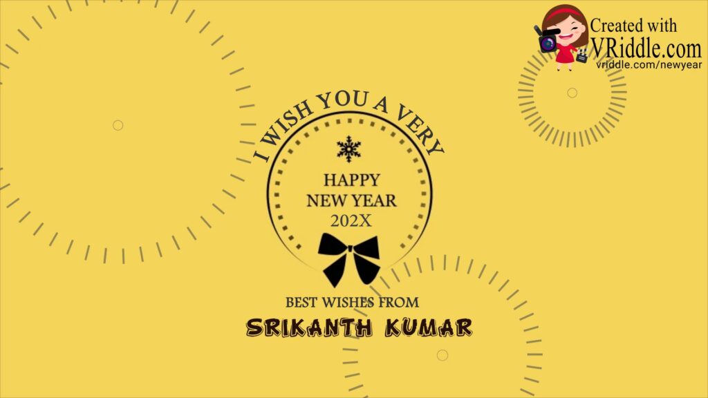 Yellow Theme Happy New Year Greeting Wishes Video