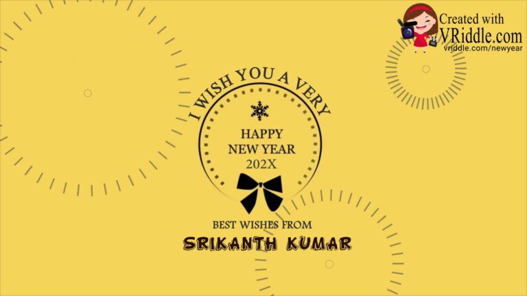 Yellow Theme Happy New Year Greeting Wishes Video