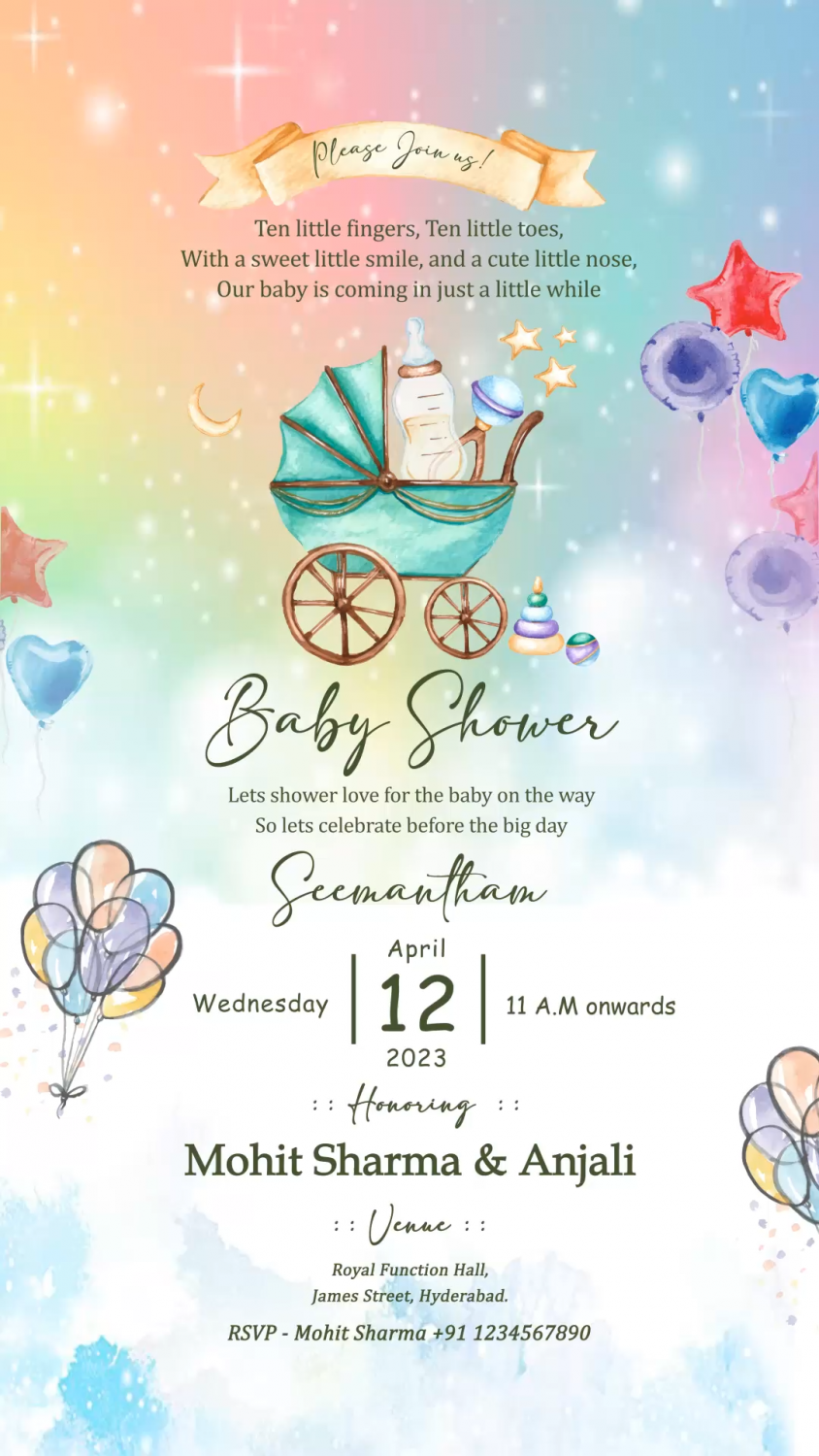 Stylish Baby Shower Celebrations Invitation Video