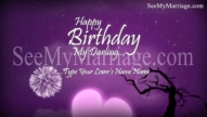 Prince Charming with Cinderella-Birthday Video In Romantic Violet Theme Background with Sparkling Stars and Moon