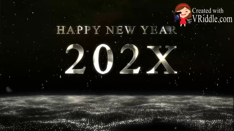 Silver Theme Happy New Year Greeting Videos with Pictures and Bubble Burst Countdown