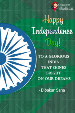 Happy Independence Day 15th August Greeting Card