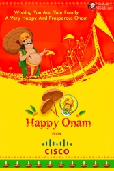 Vallamkali Theme Happy Onam Wishes Greetings in Red and Yellow Theme Background