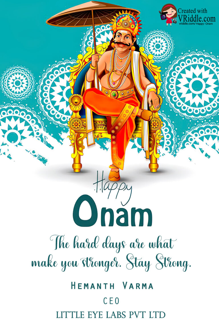 Onam wishes quotation and chakra theme background whatsapp card