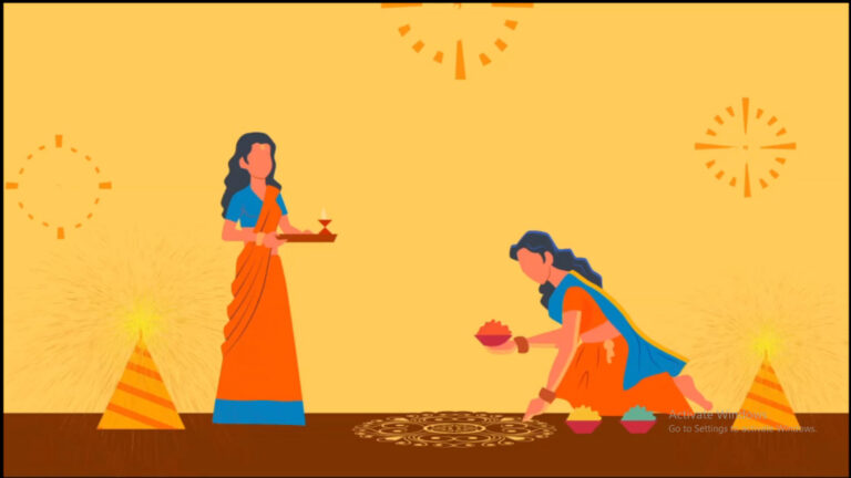 Traditional Yellow Theme Corporate Diwali Greetings Video