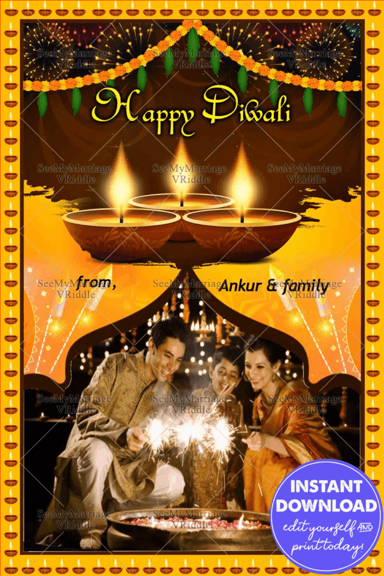 Shubh Diwali Family Greeting Card