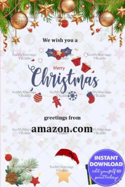 White Snow theme Merry Christmas Greeting Card