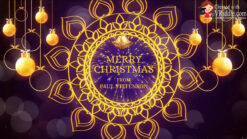 Violet Theme Golden Floral Animated Merry Christmas Greetings Animated Video