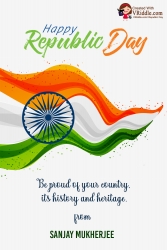 Happy Republic Day Flag and Quote Card