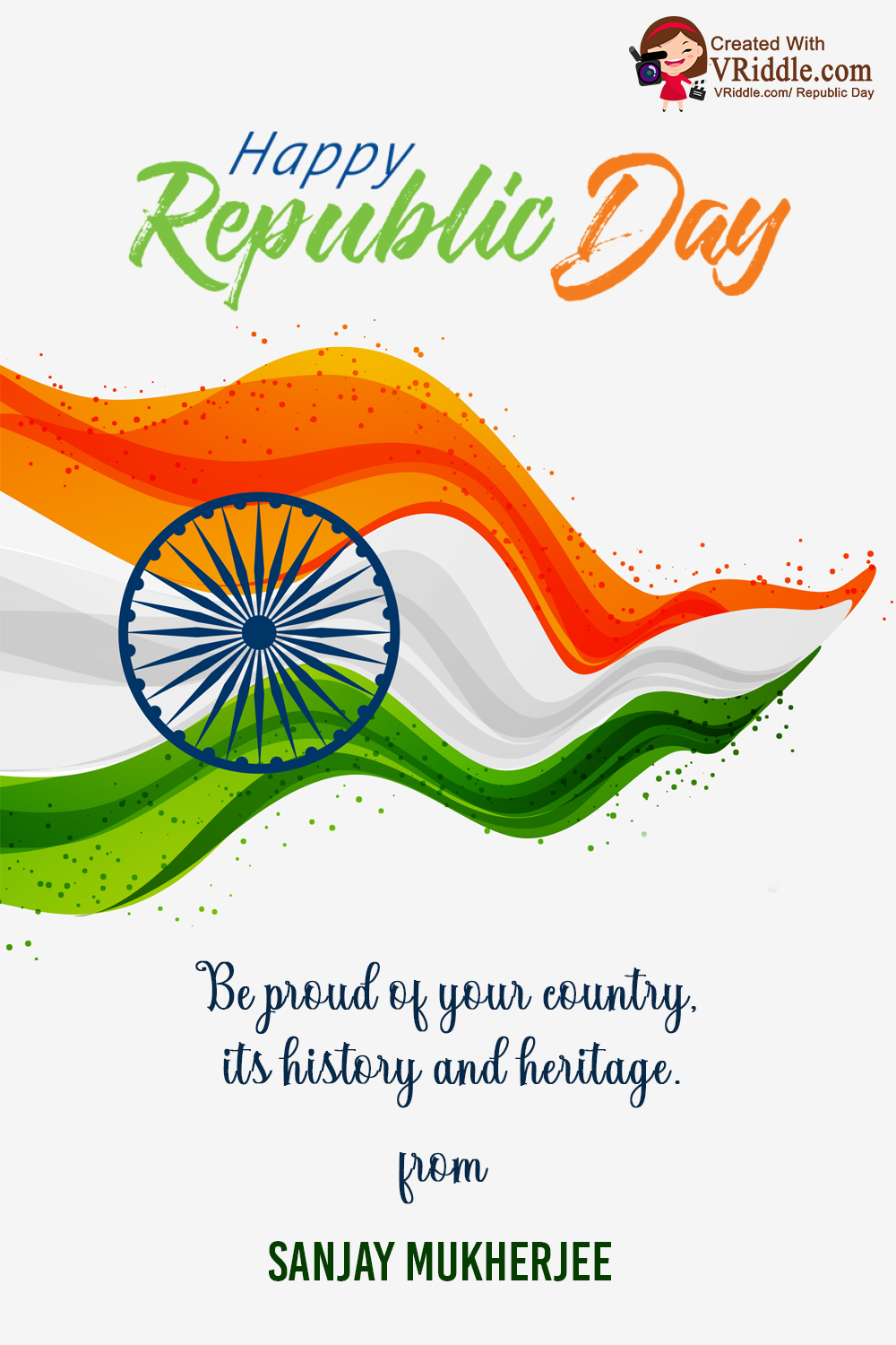 Happy Republic Day Flag and Quote Card – VRiddle