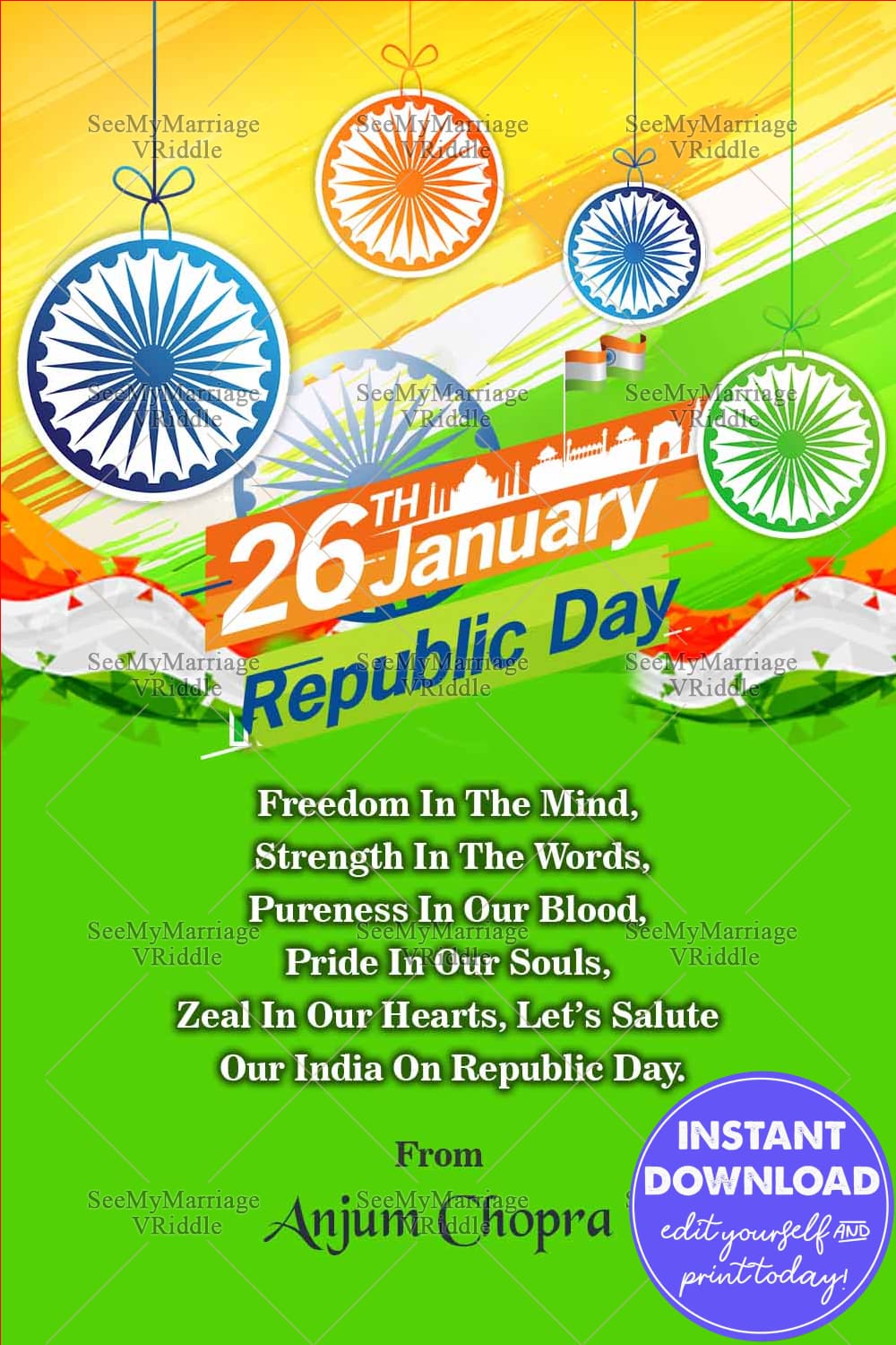 Mera Bharat Mahan Republic Day Card