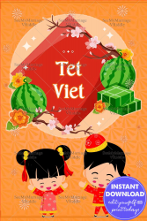 Vietnamese New Year Greeting Card