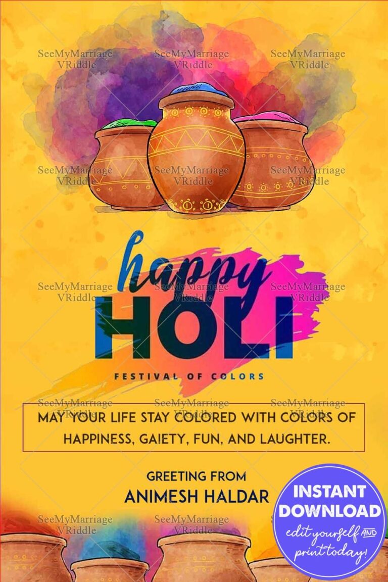 Festival of Colors Happy Holi Greeting Card 2021