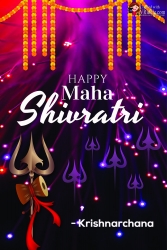 Maha Shivaratri Greeting Card with Trishul in Blue Background
