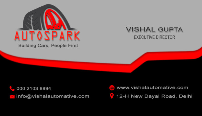 White and Red Theme Simple Automotive Business Card