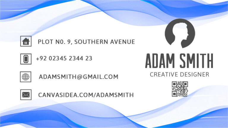 Personal Blue Wave Self Intro Business card