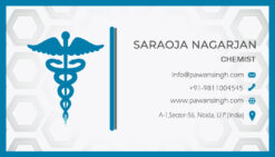 Aqua Blue and Grey Theme Chemist Business Card