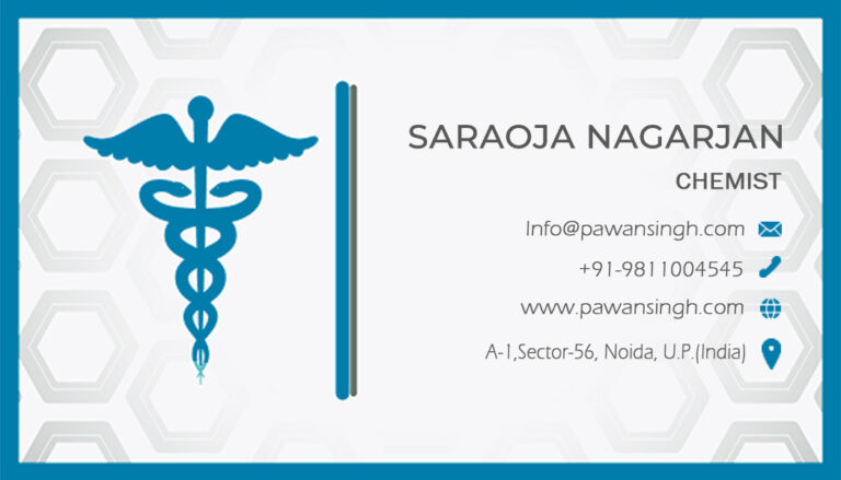 Aqua Blue and Grey Theme Chemist Business Card