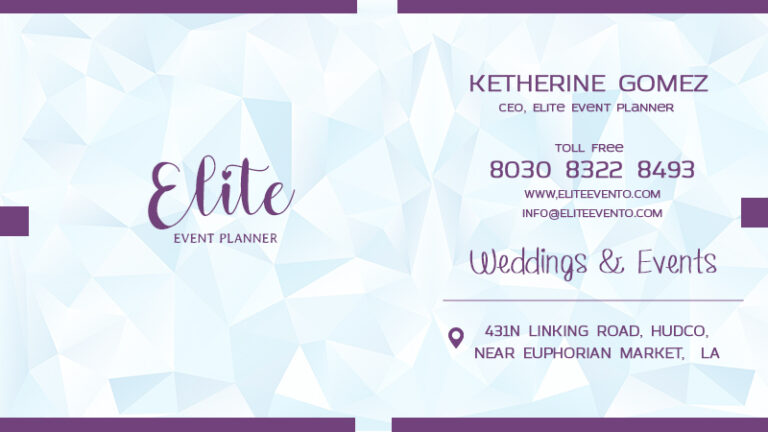 Event Planner Personal Business card