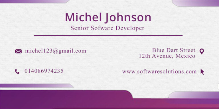 Professional Self Intro Business Card