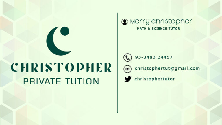 Private Tutor Business Card