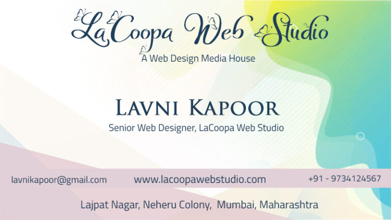 Personal Web Designer business card
