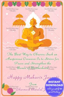 Cartoon theme Varthaman Jayanti Wishes