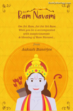 Yellow Theme Ram Navami Greeting Card
