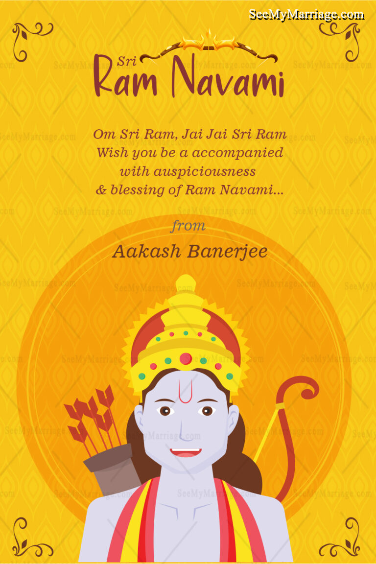 Yellow Theme Ram Navami Greeting Card