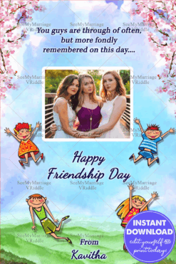 Happy Friends Friendship Day Wishes Card