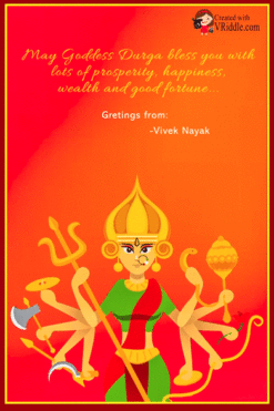 Traditional Red & Orange Theme Durga Puja Gif Greeting Invitation