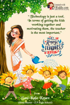 Garden Flowers Theme Happy Teachers Day Greeting Video