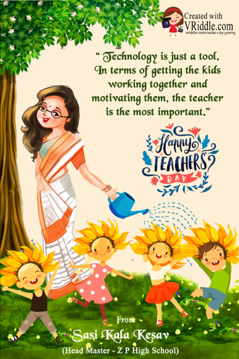 Garden Flowers Theme Happy Teachers Day Greeting Video