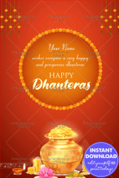Dhan Kalash red theme Dhanteras E card