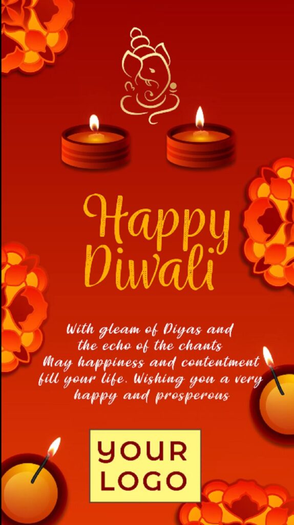 Glowing Candles Happy Diwali Greeting Video