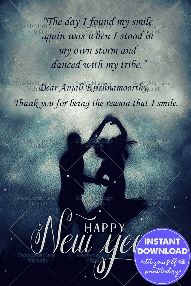 Blue Sky lovers with Quotation New Year Greeting Card