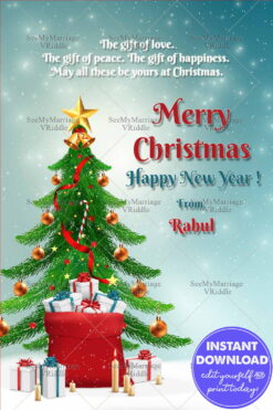 Merry Christmas And Happy New Year Greeting Card