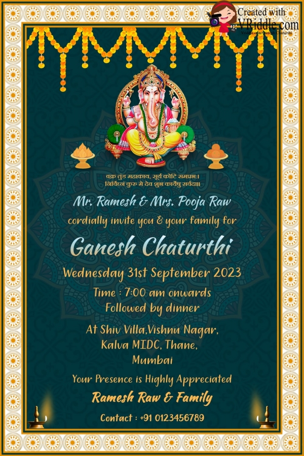 Ganesh Chaturthi Greetings and Invitations Cards and Videos Ganesh