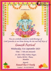 Ganesh Chaturthi Pink Greeting Card
