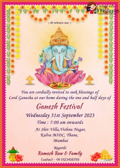 Ganesh Chaturthi Greetings and Invitations – Cards and Videos | Ganesh ...