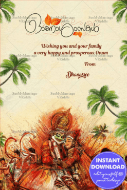 Kadhakali Onam Greeting Card Colour Splash Theme