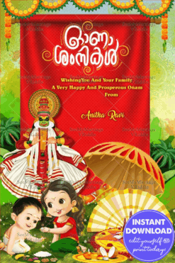 Onam Greeting Card Traditional Celebrations