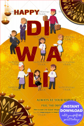 Diwali Greeting Card Hotel Hospitality Theme