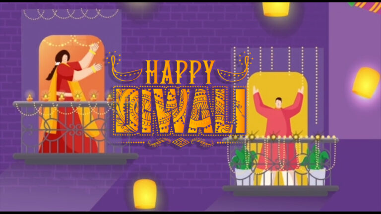 Blue Theme Diwali Greetings Video