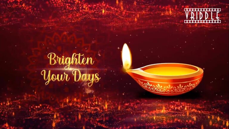 Brighten Glow of Red Diya Diwali Celebration Greeting Video