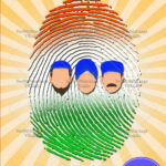 Secular Republic Day Greeting Card Finger Print Theme Bright Yellow Colour