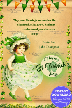 Baby Wishes St Patrick's Day Greetings Card Green Shamrock