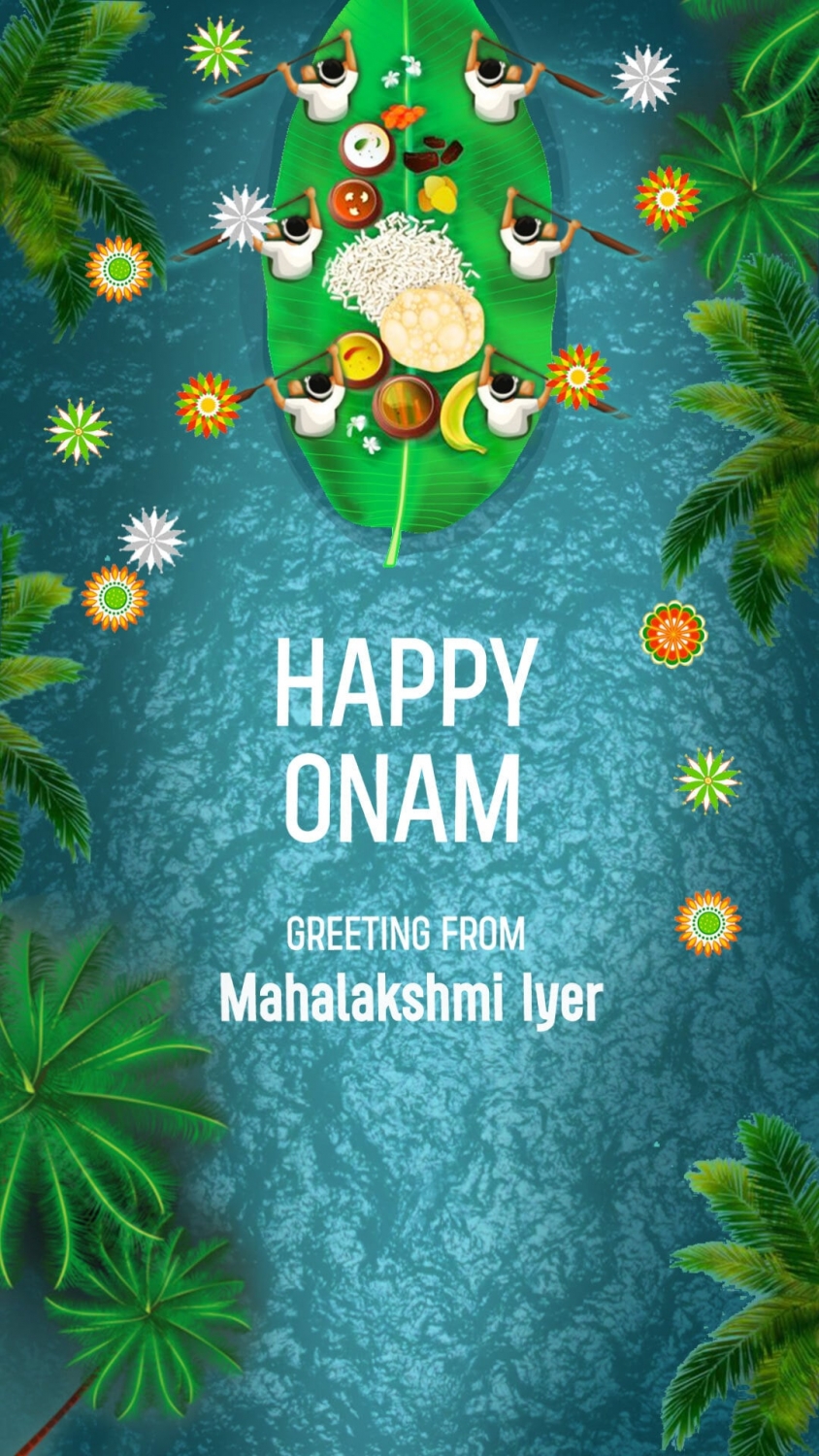 Happy Onam Greetings Video Sailing Banan Leaf Feast