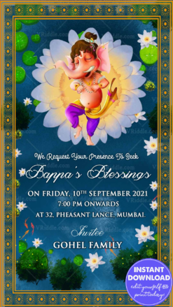 Instant Ganesh Chaturthi Darshan Invitation