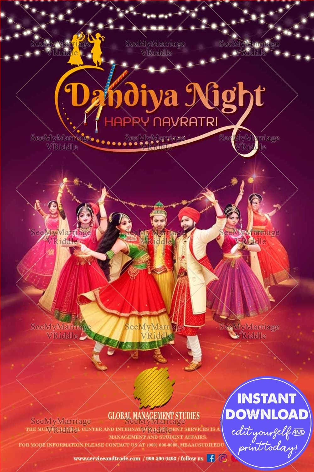 Dandiya Night Happy Navratri Invitation
